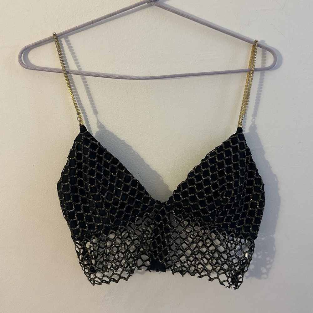 Superdown Kali Crop Top black metallic
#superdown #croptop #black #mesh